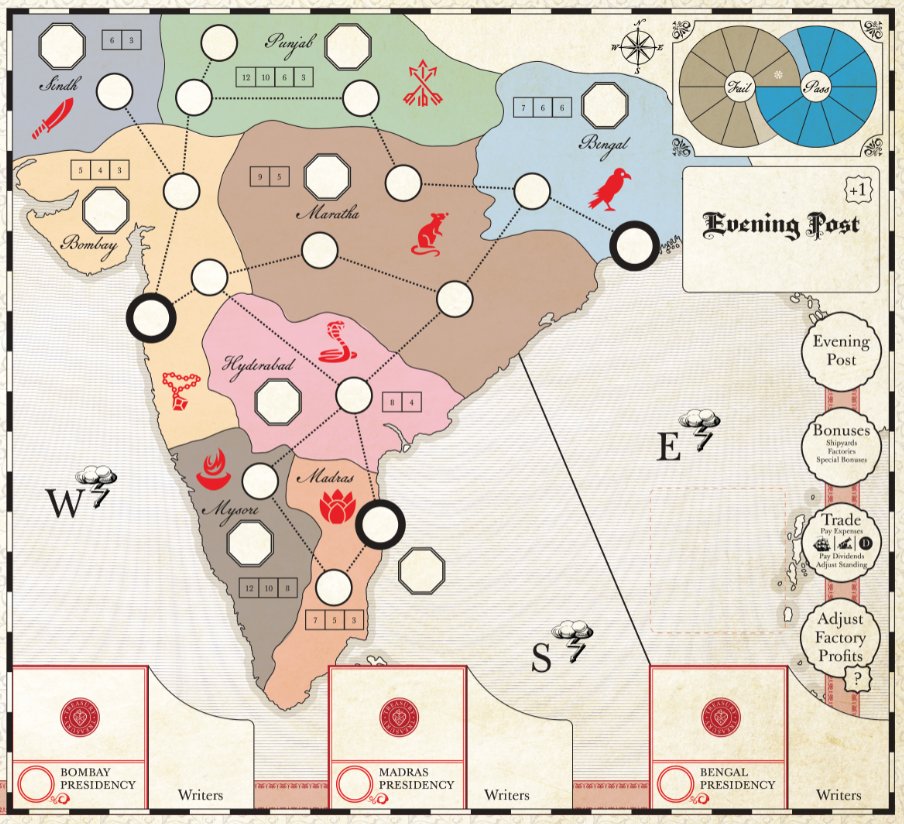 I like a lot of what is happening here but the light blue/gray sea is swallowing the map a little. I go back to the reference maps and adopt a subtler approach. I also bring back the (not final) region colors.