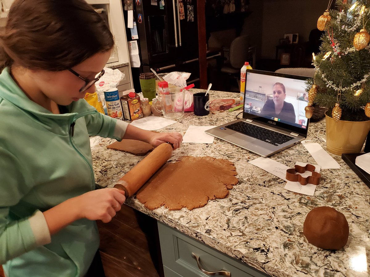 Cathy_Lennon's tweet photo. Gingerbread barn in the works. I wish you could tweet the smell in our kitchen! #4Hisforme #virtualChristmasBaking https://t.co/nBrZ18oCXJ