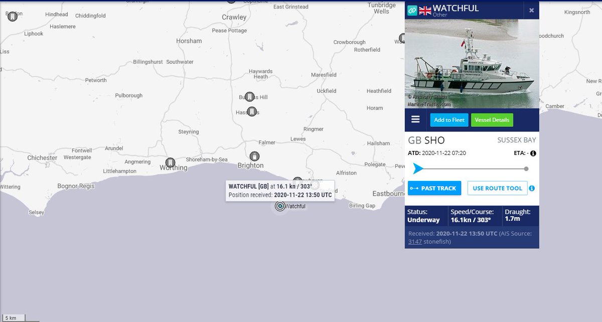 Watchfull Sussex IFCA. https://www.marinetraffic.com/en/ais/details/ships/shipid:189200/mmsi:235013918/imo:0/vessel:WATCHFUL