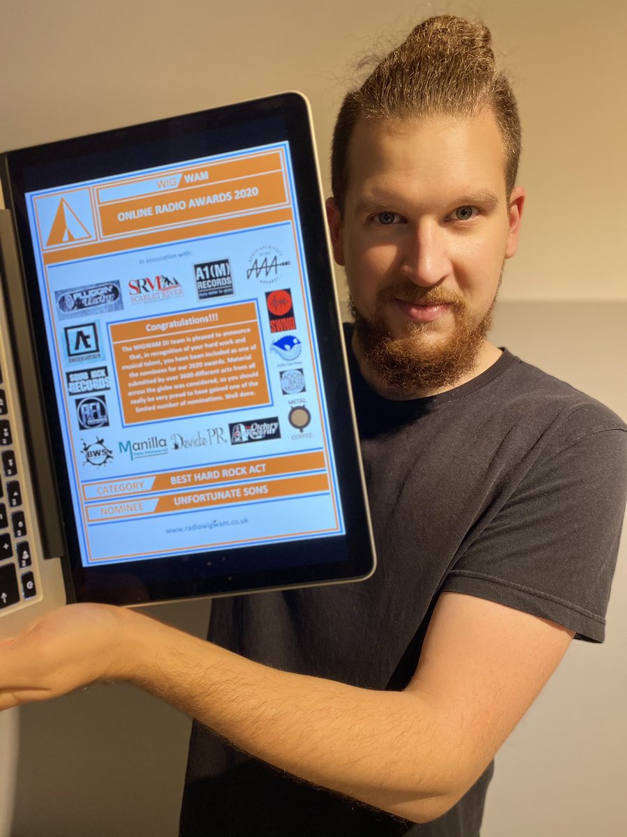 We were supposed to print it out and frame, but lockdowns are quite unfriendly for these small businesses... so we went the <a href="/Apple/">Apple</a> way 😂🤷🏻‍♂️ Nonetheless, ultra stoked for <a href="/Radio_WIGWAM/">Radio-WIGWAM</a> having us nominated for Best Hard Rock Act 2020 🤩 looking forward to today’s award show 😎