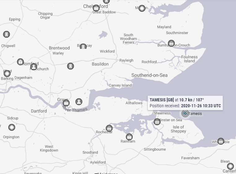 Tamesis Kent & Essex IFCA https://www.marinetraffic.com/uk/ais/details/ships/shipid:197761/mmsi:235086151/imo:0/vessel:TAMESIS