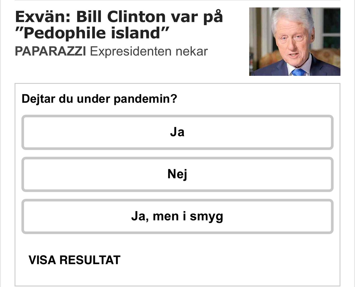 För er som undrar svarade Bill Clinton alternativ nummer 3... 