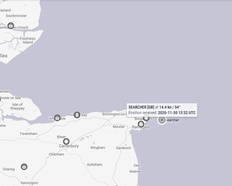 HMC Searcher UK Border Force  https://www.marinetraffic.com/en/ais/details/ships/shipid:196592/mmsi:235081000/imo:9234800/vessel:SEARCHER