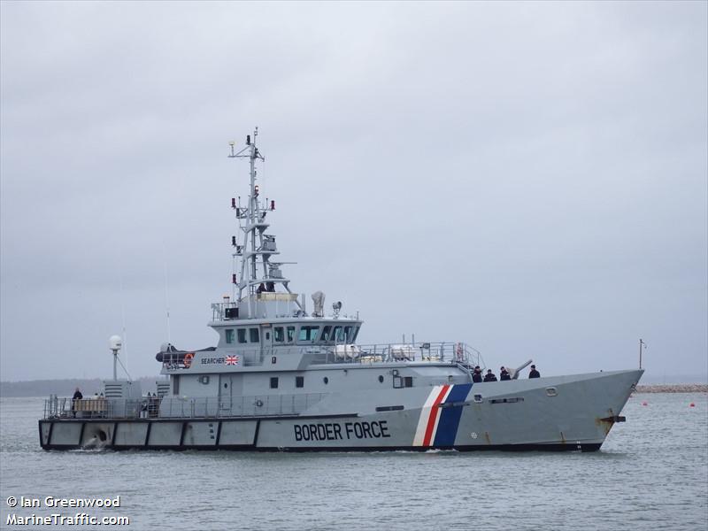 HMC Searcher UK Border Force  https://www.marinetraffic.com/en/ais/details/ships/shipid:196592/mmsi:235081000/imo:9234800/vessel:SEARCHER