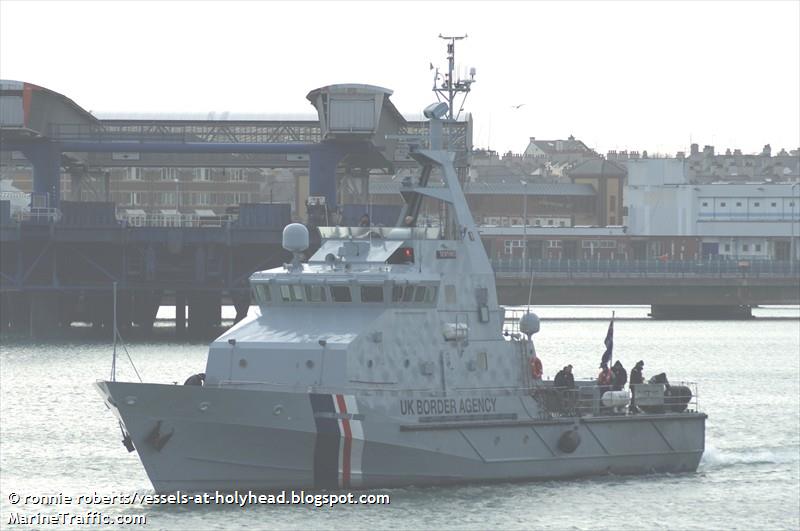 HMC Sentinel UK Border Force  https://www.marinetraffic.com/en/ais/details/ships/shipid:194129/mmsi:235067855/imo:0/vessel:SENTINEL