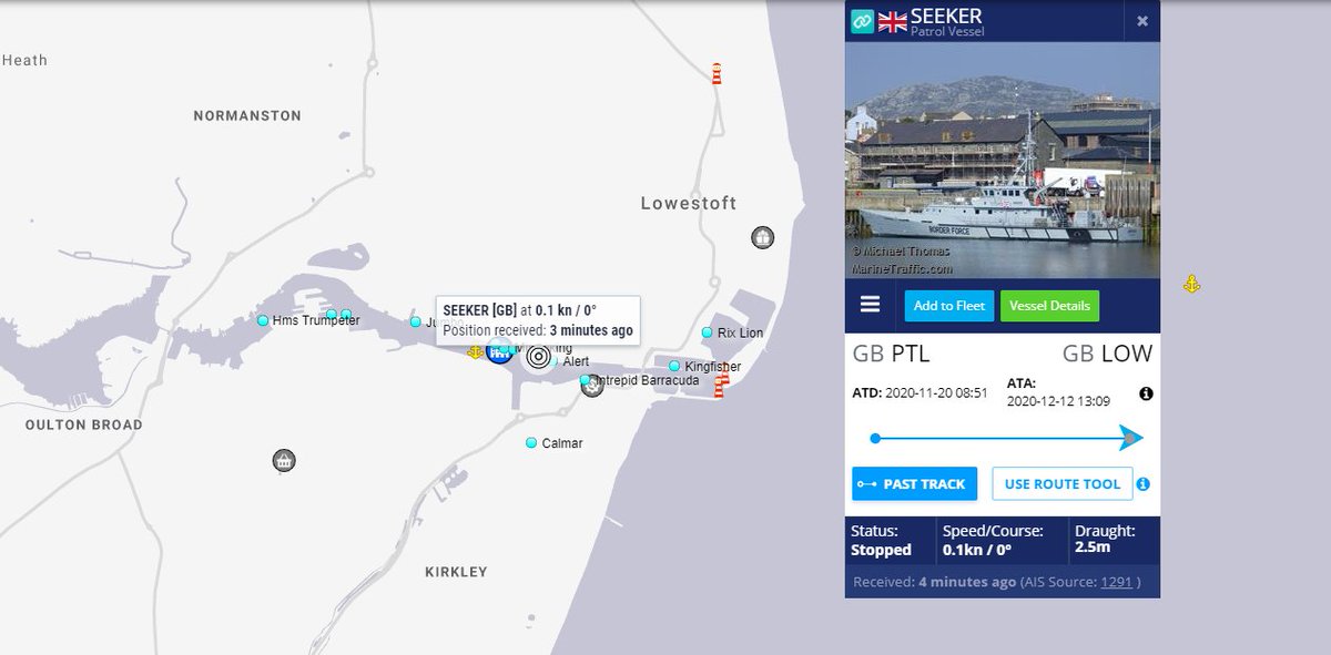 HMC Seeker UK Border Force  https://www.marinetraffic.com/en/ais/details/ships/shipid:196808/mmsi:235082000/imo:9234795/vessel:SEEKER
