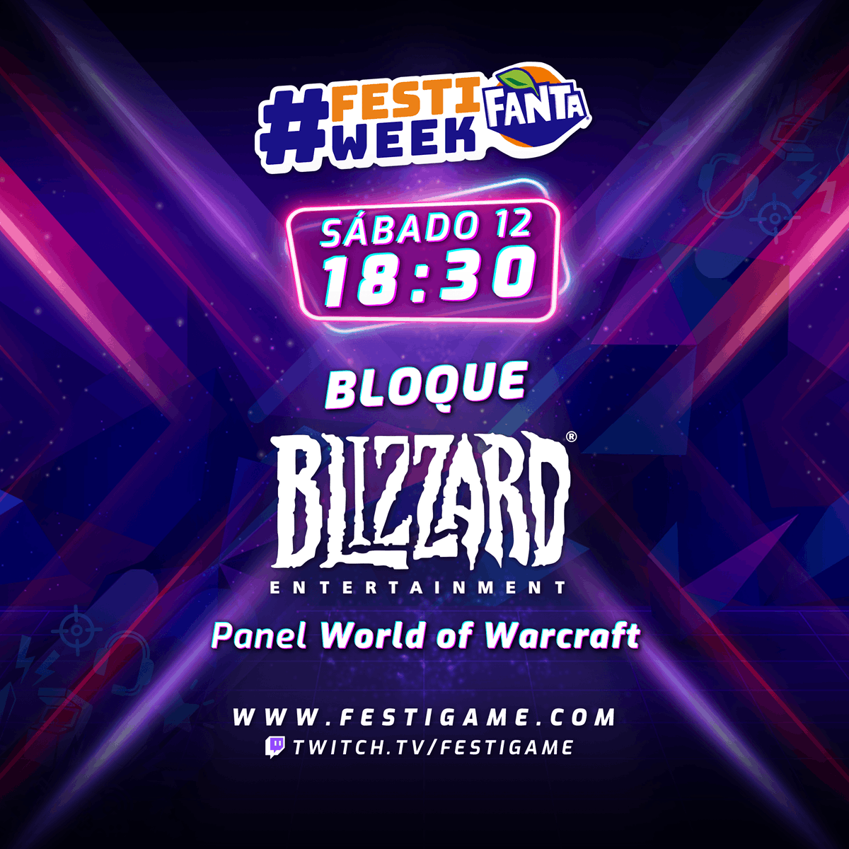 festigame's tweet photo. Y Blizzard nos ha traído un panel de World of Warcraft al que no querrás faltar, ¡nos vemos en #Festiweek!

Si nos quieres ver, súmate a https://t.co/ZwBqi2D956

#Shadowlands @WarcraftLATAM @Warcraft_ES #worldofwarcraft @Blizzard_Ent #Blizzard https://t.co/BUhXaU93C1