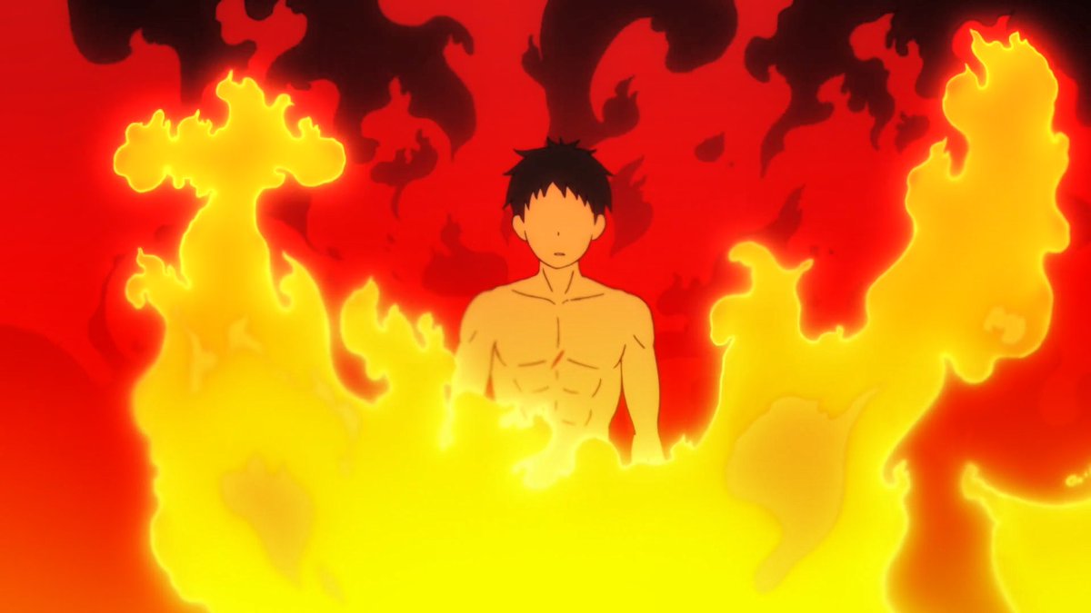 I believe Mamoru Kurosawa also did some work this episode (with his iconic red flames) - the lighting here coming from the flames reflecting off of Shinra really stood out to me, really nice touch.