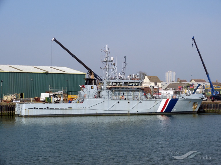 HMC Protector UK Border Force  https://www.vesselfinder.com/?imo=4544107&nbsp;