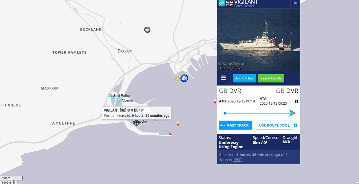 HMC Vigilant UK Border Force  https://www.marinetraffic.com/en/ais/details/ships/shipid:202670/mmsi:235521000/imo:9276353/vessel:VIGILANT
