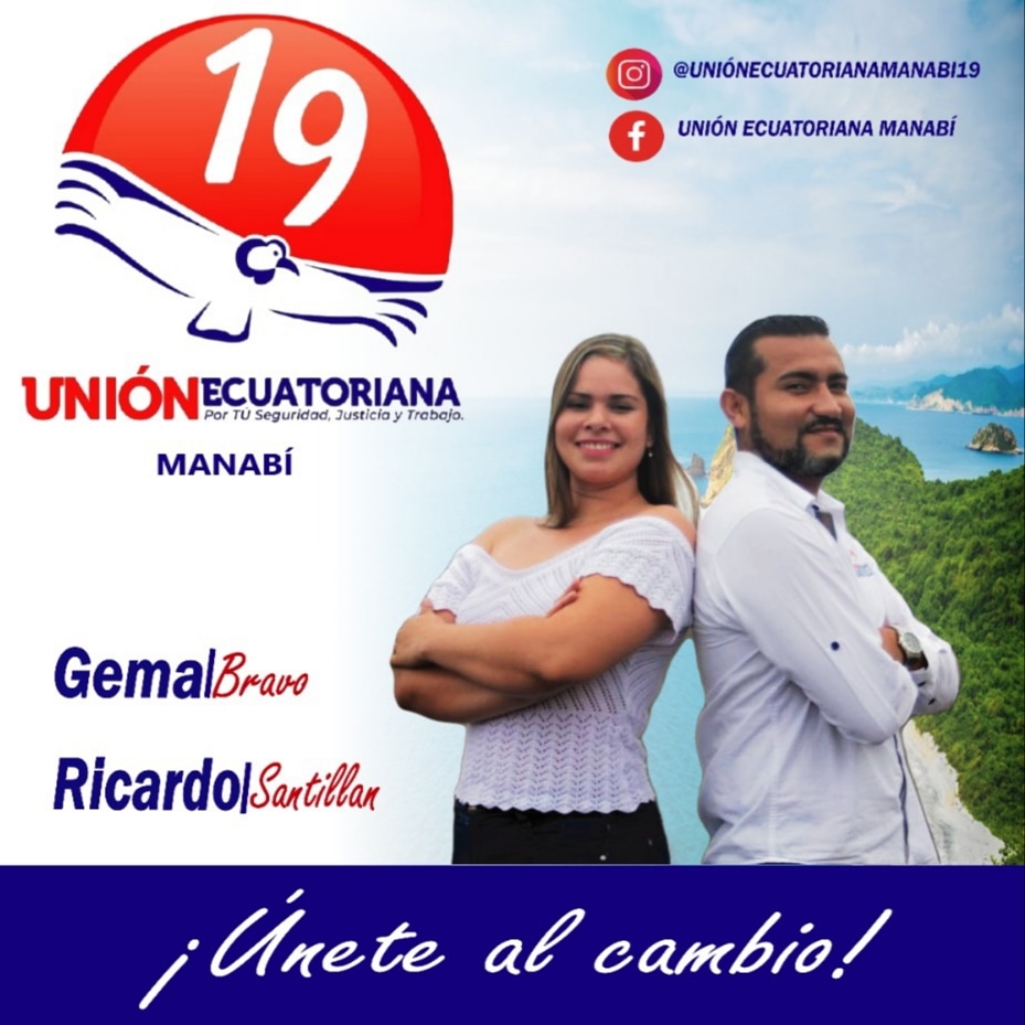 manabi_union's tweet photo. ¡ÚNETE AL CAMBIO! 

Es momento de formar una sola fuerza para un mejor Manabí.

#UniónEcuatorianaLista19 #Elecciones2021
#CandidatosaLaAsamblea  #Manabí #RostrosNuevos #GenteTransparente  #LaOpcióndeTodoManabi
#UnidosSomosMás 
#UnidosPorElCambio
#ManabíConIdentidad https://t.co/R5hEgWbGt4