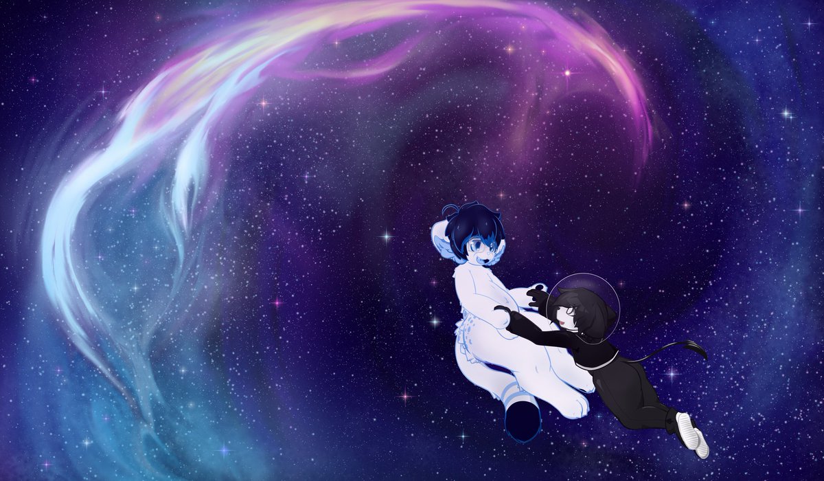 StarryServal's tweet photo. 🌌 Two cats go to space 🌟 https://t.co/V2DU1auTK7