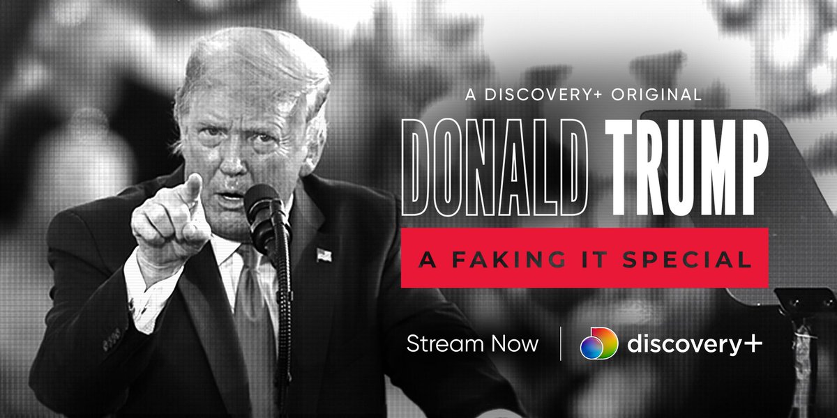 discoveryplusUK's tweet photo. Donald Trump: A Faking it Special. Streaming Now on discovery+

Watch our experts analyse the most talked about man of 2020.

#discoveryplusuk

https://t.co/gHcrAoFXgR https://t.co/QDDIBqPA7Q