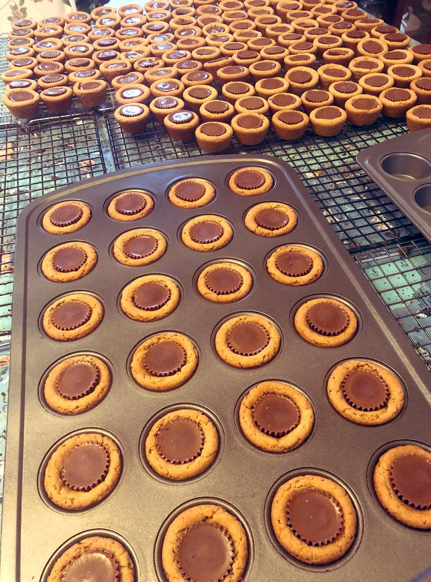 Don’t worry, I’m not going to make you wait. The mini peanut butter cups are for Peanut Butter Temptations. You make a basic PB cookie dough, roll in a ball, put in mini muffin tins and bake, then place a PB cup inside as soon as it comes out of the oven.