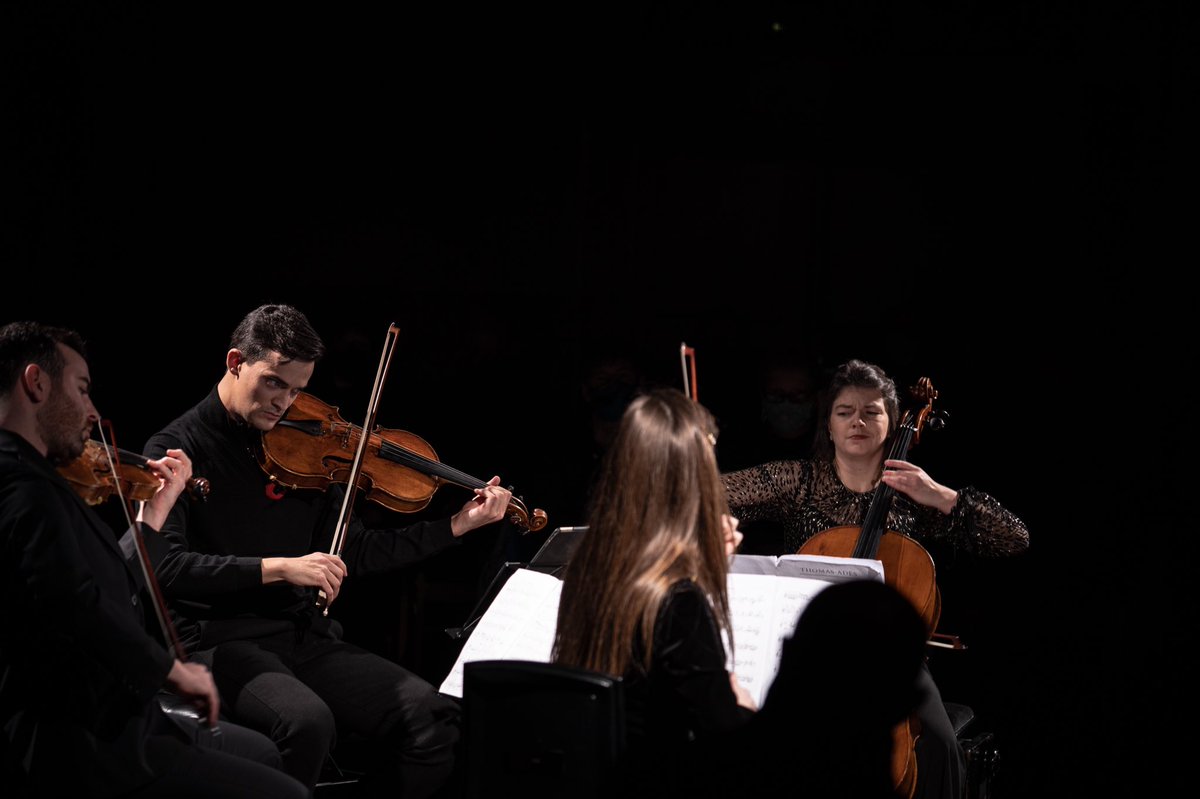 SolemQuartet's tweet photo. Many thanks to everyone who came out for the concert last night! It was so special to be able to share this music with a full (socially-distanced) house. Thanks also to the @carnetrust and @AntoineAmi for making it all possible! 🎻❤️ #quartet #stringquartet #solemquartet https://t.co/iKyFYuTItE