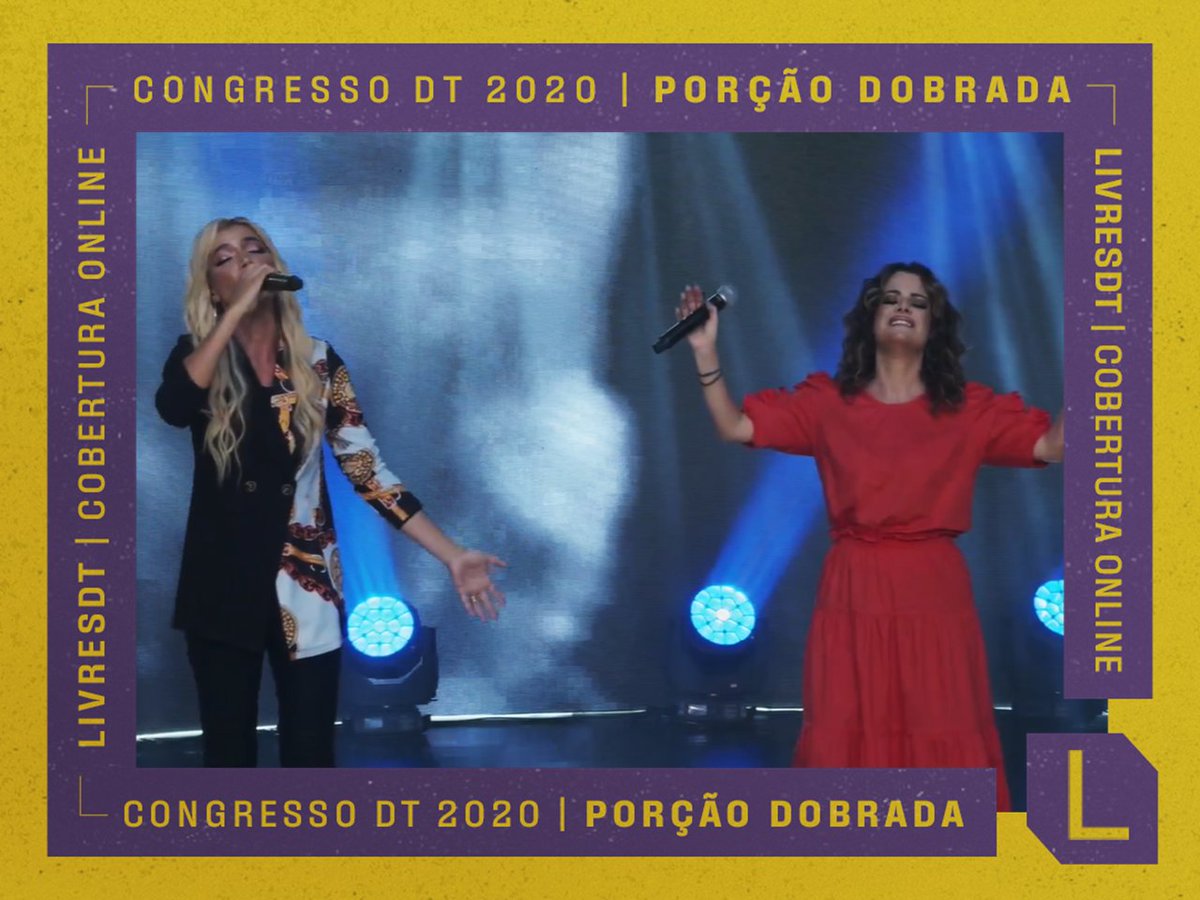 LivresDT's tweet photo. "Tu és o #AlfaEÔmega, início e fim, tudo pra mim, tudo pra mim" @marinefriesen e @anapaulavaladao no #CongressoDT2020 https://t.co/vyCiKqZ3a2
