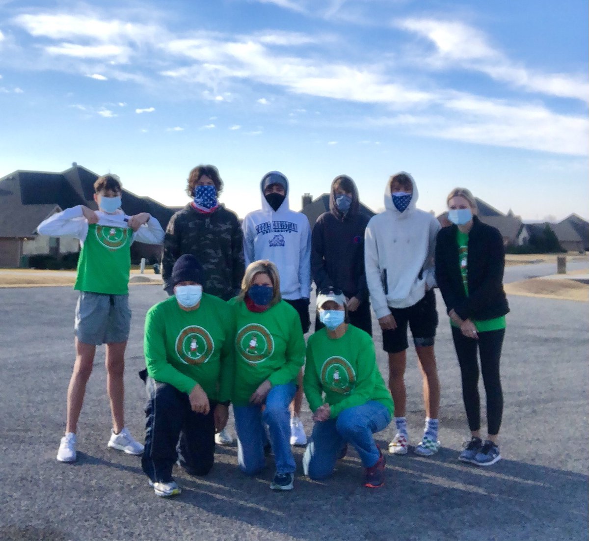 NISDAthletics's tweet photo. The McClure family and friends completed their own Reindeer Romp this morning! Great job, and thanks for sharing! #NISDReindeerRomp @mshilling10 https://t.co/BuOI5fvYhA