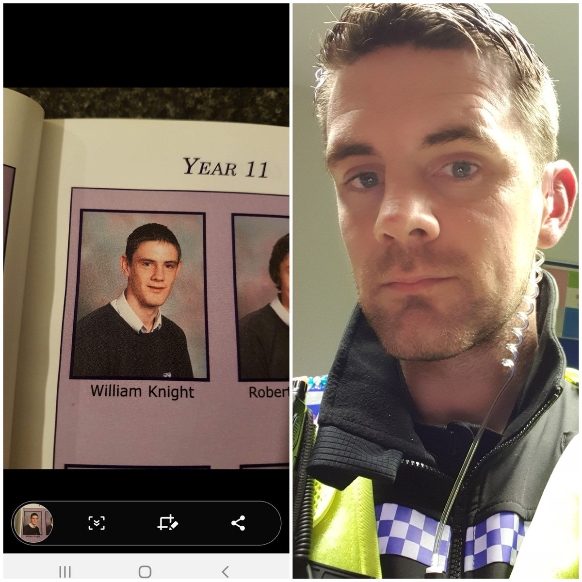 16 years apart. Spotty teen pic 😅 #fitzharrysschool #Abingdon #achieveyourdream #Police #northyorkshirepolice