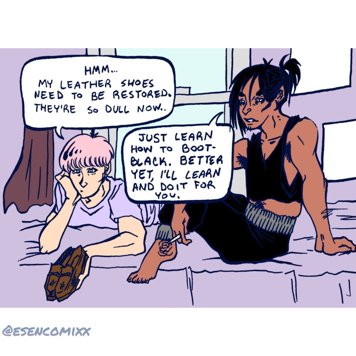 esencomixx's tweet photo. I have art block so I drew a dumb "the pastel loves the goth" couple #mlm #gaycomics #ArtistOnTwitter #queercomics #digitalart https://t.co/aXLttBNIR2