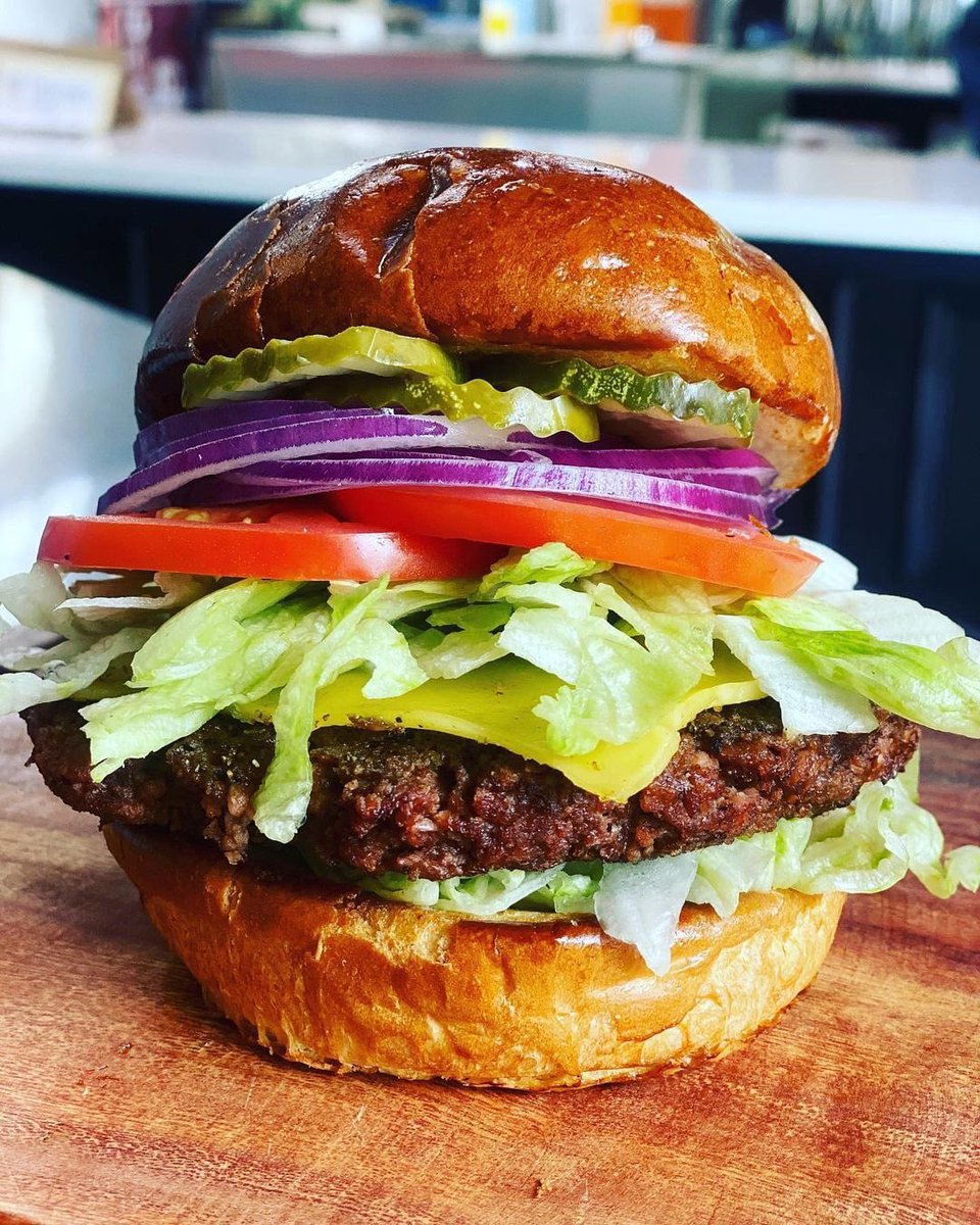 Cheese Imposter from IG: @imposter_burger 
.
#EatingNotCal #cheeseburger #plantbased #vegan #cotati #eatlocal