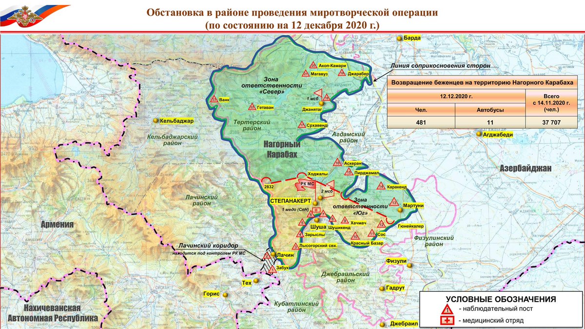 Maps that “explain” why Hin Tagher & Khtsaberd are under Azeri attack.Map 1: What Armenians control. See southwest tail in orange? That’s where these villages are. They’re within ex-NKAO & not subject to any handover.Map 2: Russian peacekeepers map never included that area.