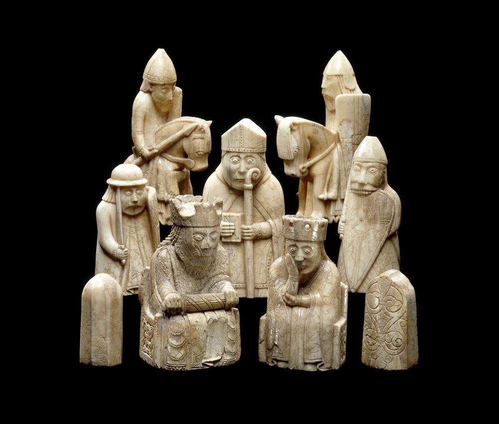 61. The Lewis ChessmenInstead of rooks, this chess set has BerserkersWarriors who went without armor, bit their shields, and were as mad as hounds or wolves
