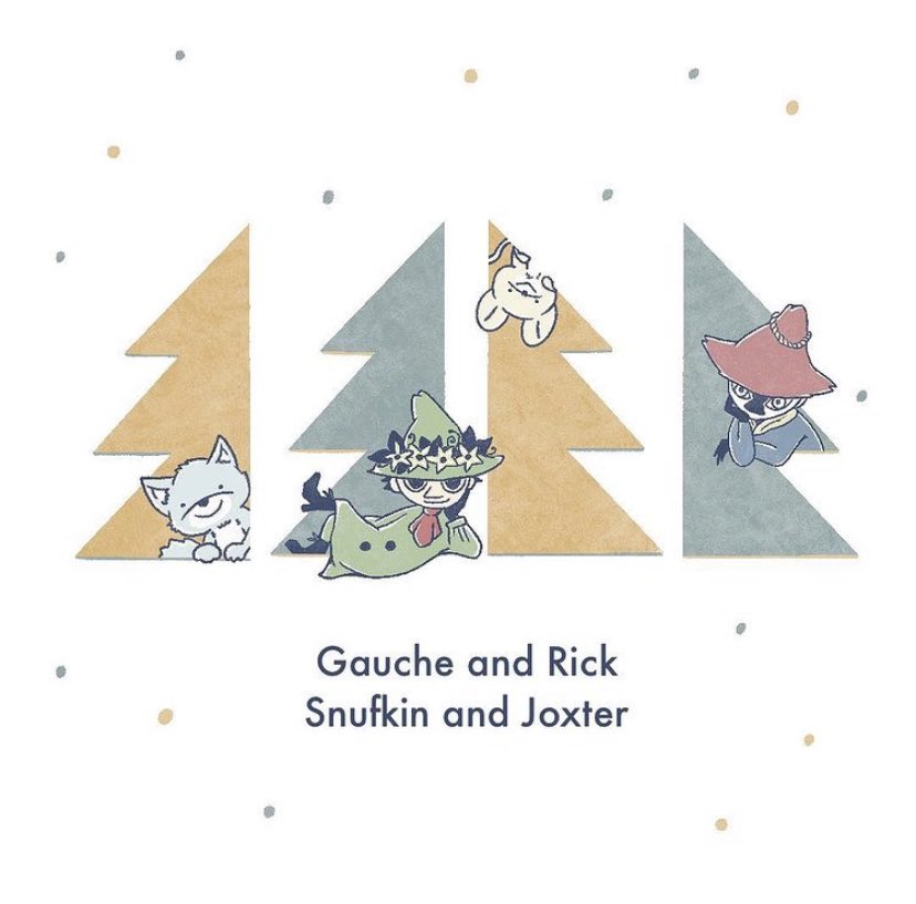 ジギー もももさんの子たちとのコラボ絵で描いた同じ構図の色違いで スナフキンとヨクサル ヨクサル スナフキン のお父さん イケメン かっこいい 好き オオカミとエゾクロちゃん スナフキン ヨクサル ムーミンキャラクター紹介 イラスト 絵柄