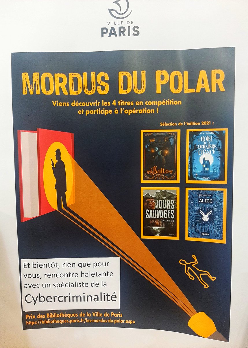 Italiebib's tweet photo. Ça y'est, les #MordusDuPolar2021, c'est parti ! 🕵🏼♂️🕵🏾♀️
Les titres sélectionnés sont :
"L'hôtel de la dernière chance" de @nicki_thornton
"Alice" de #DavidMoitet
"Balto: le dernier des valets de cœur" de @PayetJm
"Jours sauvages" de #ClaireCantais
Lequel aura votre préférence ?🧐 https://t.co/rdUq1oOT4F