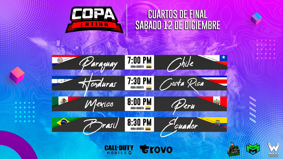 ¡Continuamos con los cuartos de Final de la #CopaLatina!
Grandes enfrentamientos el día de hoy, sintoniza en vivo mi canal de trovo.live/whitehunter
#CODMobile #Gaming #Esports #Gamers #MobileGamers