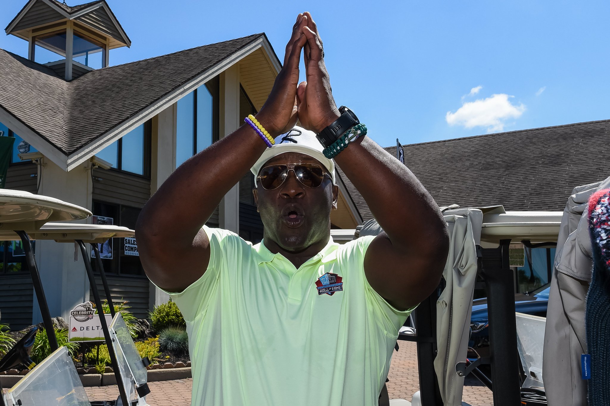 December 12...Happy Birthday John Randle. Here John was giving me the Vikings \"Odin\" chant! 