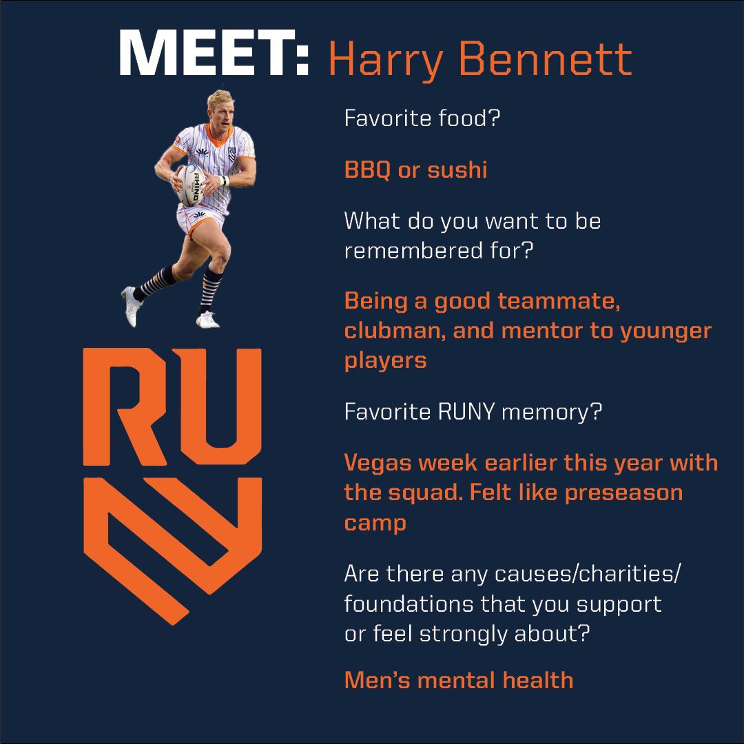 Meet @hazbenno! Fun fact: Bennett started a podcast highlighting rugby players’ experiences and lifestyles -- The Rugby Player podcast! (@therugbyplayer_ ) Check it out!