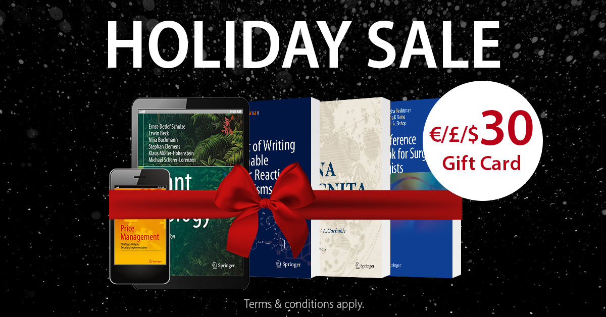 CardiovascMed's tweet photo. 🎁 Springer Holiday Sale: Your $/€/£ 30 Gift Card for any #book or #eBook. This special offer is valid through 12/31/2020: https://t.co/jglLWzRXlS #springerspecial #holidaysale https://t.co/lhsgNzzTw0