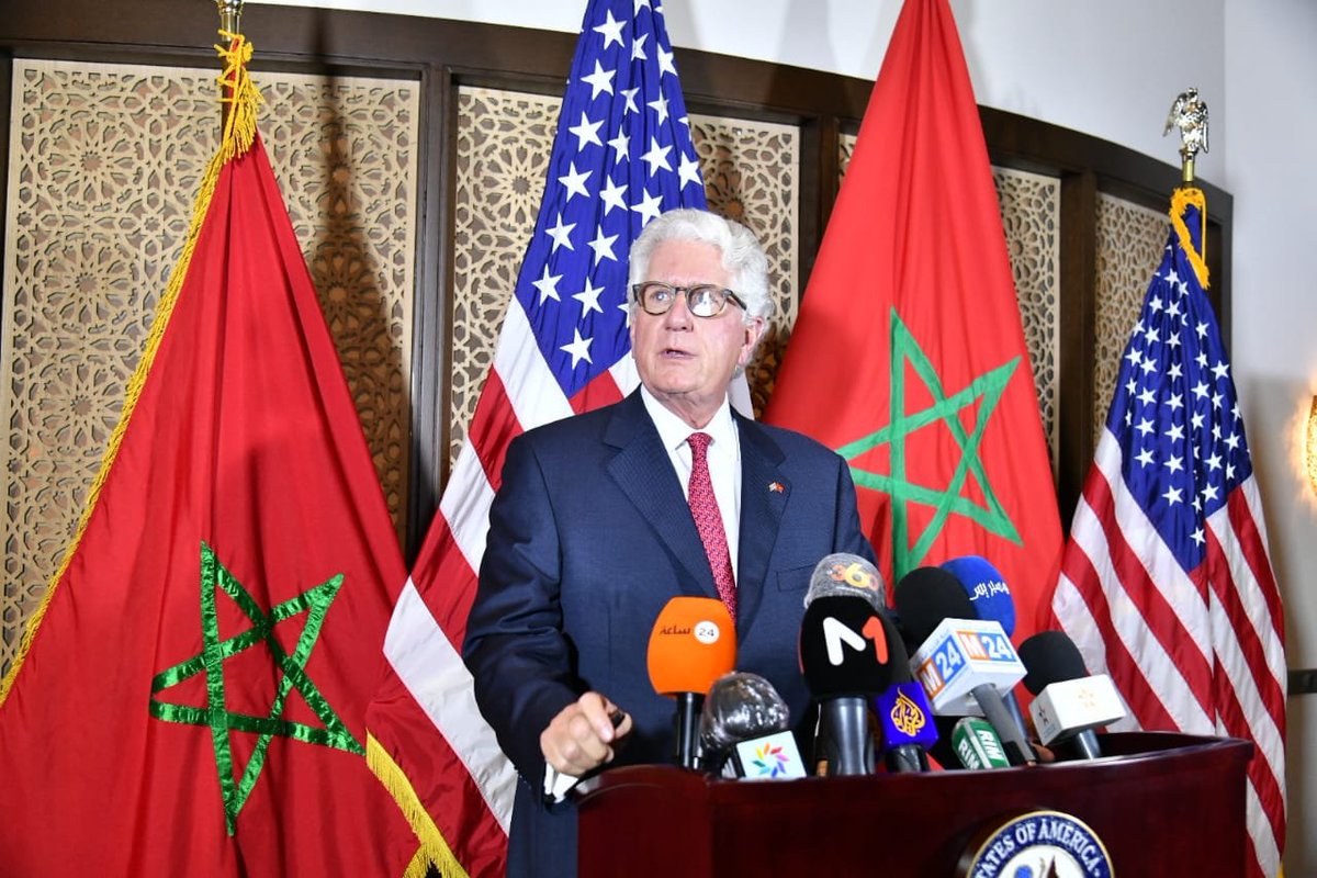 Point de presse de l'Ambassadeur des États Unis d’Amérique au Maroc, M. David Fischer.  #US_Maroc  #Diplomatie_Marocaine  #Sahara_Marocain @WhiteHouse  @POTUS  @realDonaldTrump  @StateDept  @SecPompeo