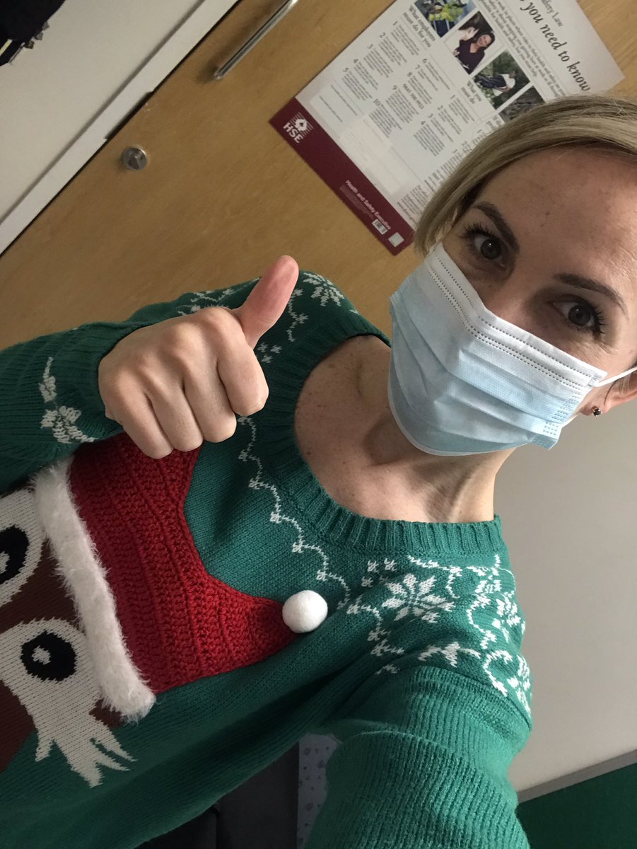 Christmas jumper day 2020 😎😷😷 before I jumped into my scrubs that is! 🤣 #dentalnurselife #ChristmasJumperDay #foxoff2020