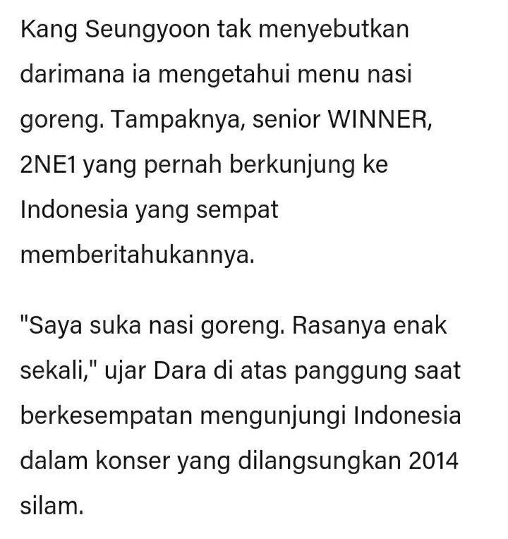 Masih jadi misteri dong Yoon tau nasi goreng dari mana atau dari siapa. Secara dia belum pernah ke Indonesia dan restoran Indonesia di Korsel juga dikit banget. Nah dari berita terjemahan liputan6 itu dapet satu petunjuk. Yaitu.........