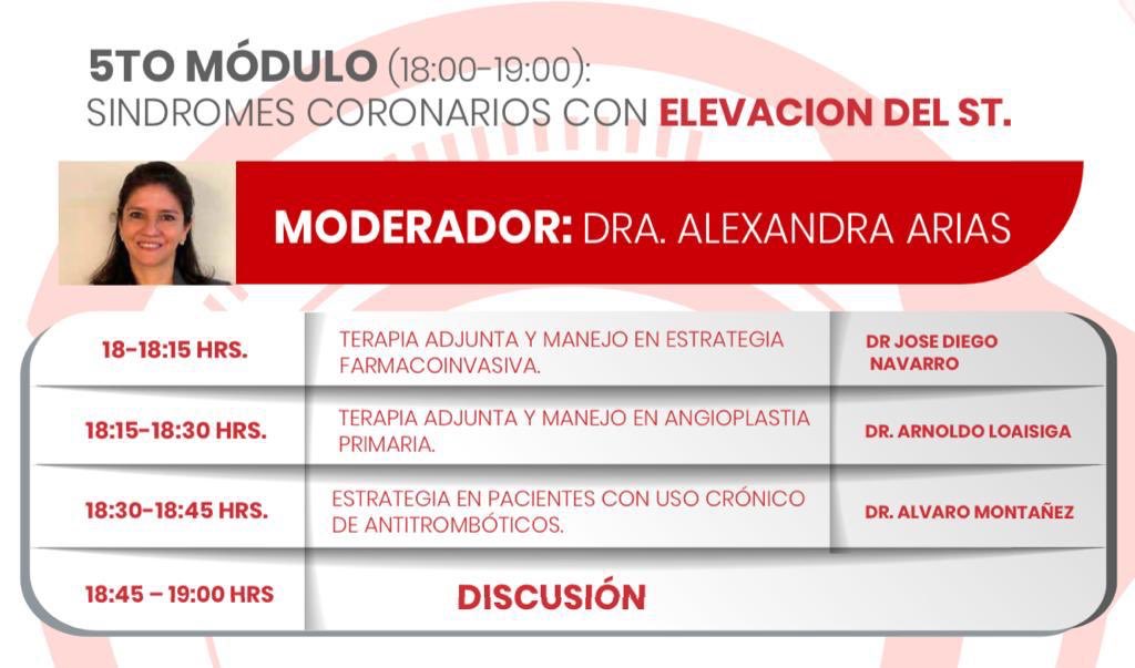 VictoriaTAraujo's tweet photo. IAM con ELEVACIÓN del ST‼️
Lo + IMPORTANTE es restablecer el flujo coronario.
En nuestro medio la fibrinolisis seguido de ICP = #FARMACOINVASIVA ha demostrado ser la mejor estrategia.
Te enseñamos cómo implementarla‼️ Inscripción 👇https://t.co/UiyXIuca1l https://t.co/SCPi7TlZuV