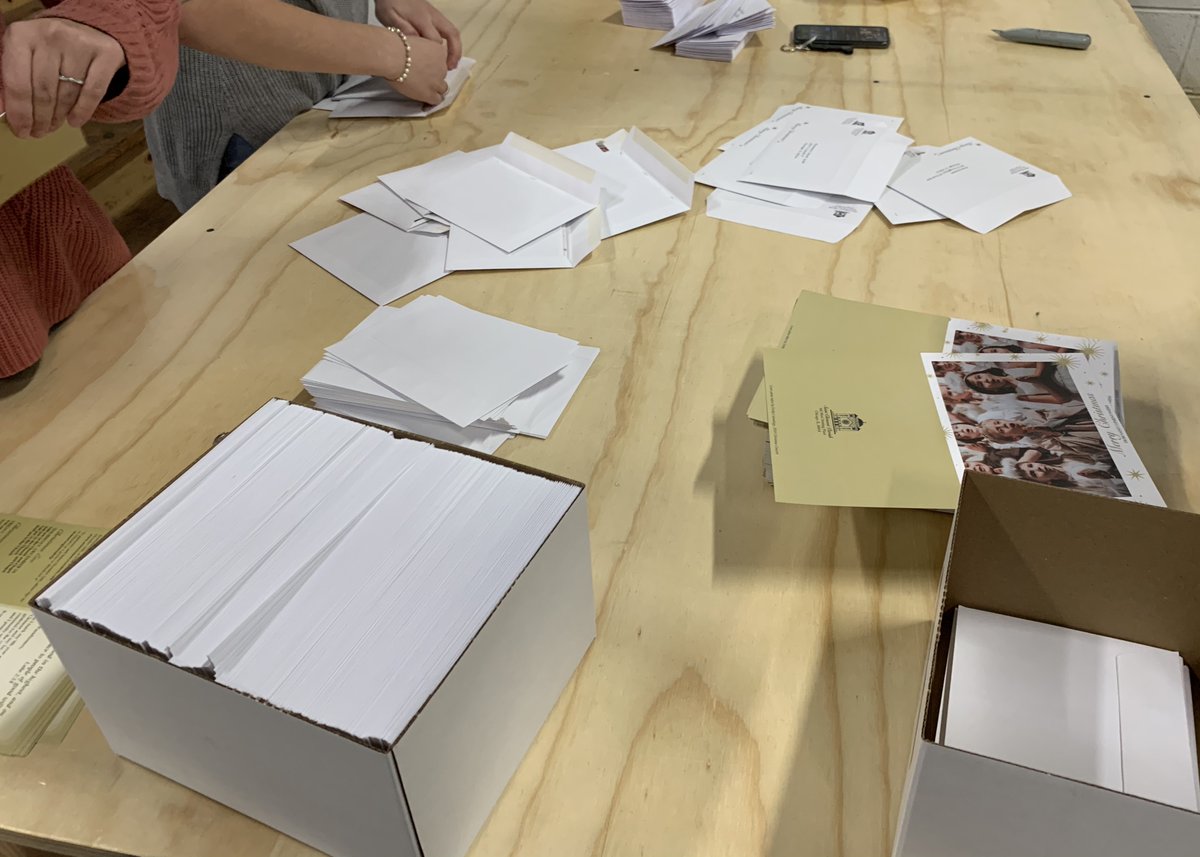 Large Christmas mailing orders require a great team! ❤️

Cards inserted and sealed by hand with dedication. Thank you <a href="/StClement/">Saint Clement Chicago</a> for trusting our services!

Contact us today for a quote.

🌐 empius.us
📥 info@empius.us
☎️ 708-963-0363