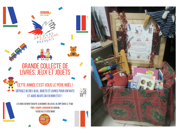 On est très heureux que notre Epicerie participe à la belle initiative du <a href="/SecoursPop/">Secours populaire</a> #Lyon7
Venez vous aussi déposer des #jouets, des #jeux, des #livres 🎲📗🧸 ou tout autre présent, neuf ou en bon état ! Ils seront ensuite distribués par les #PèresNoël Verts 🎅 du Secours Pop !