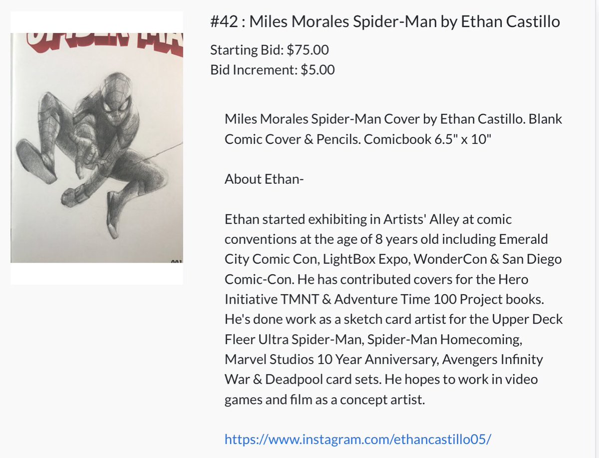 sho_moo's tweet image. Bid on this cool sketch cover  art by the young prodigy ⁦@EthanCastillo05⁩ here bit.ly/healsho
Starting bids $60 to a 150
Healsho : Benefit Auction &amp;amp; print shop

Ends Tomorrow 9pm 

Today &amp;amp; Sunday 7pm
Fun live hosted by the mighty duo #healsho