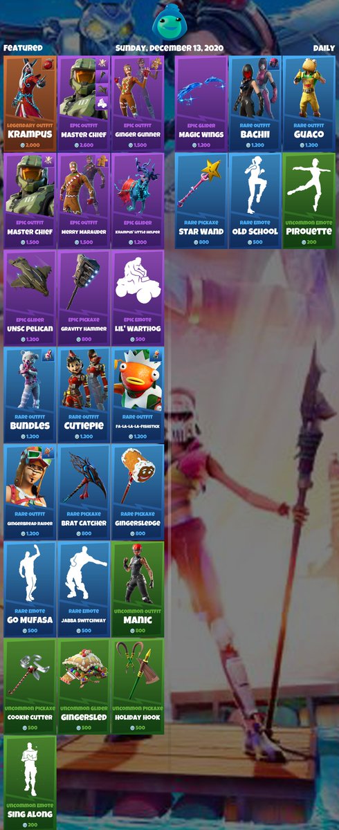 fnbrleaksar's tweet photo. #Fortnite Item Shop for Sunday, December 13, 2020

Support-a-Creator Code: . https://t.co/Uzp68m9MGY