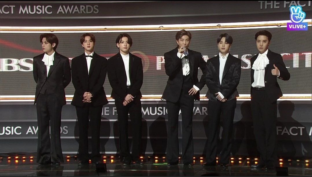 allkpop's tweet photo. BTS stylists redeem themselves for 'Time' magazine cover outfits with 'The Fact Music Awards' outfits https://t.co/tH0JS3xg5L https://t.co/CferbYvnl5