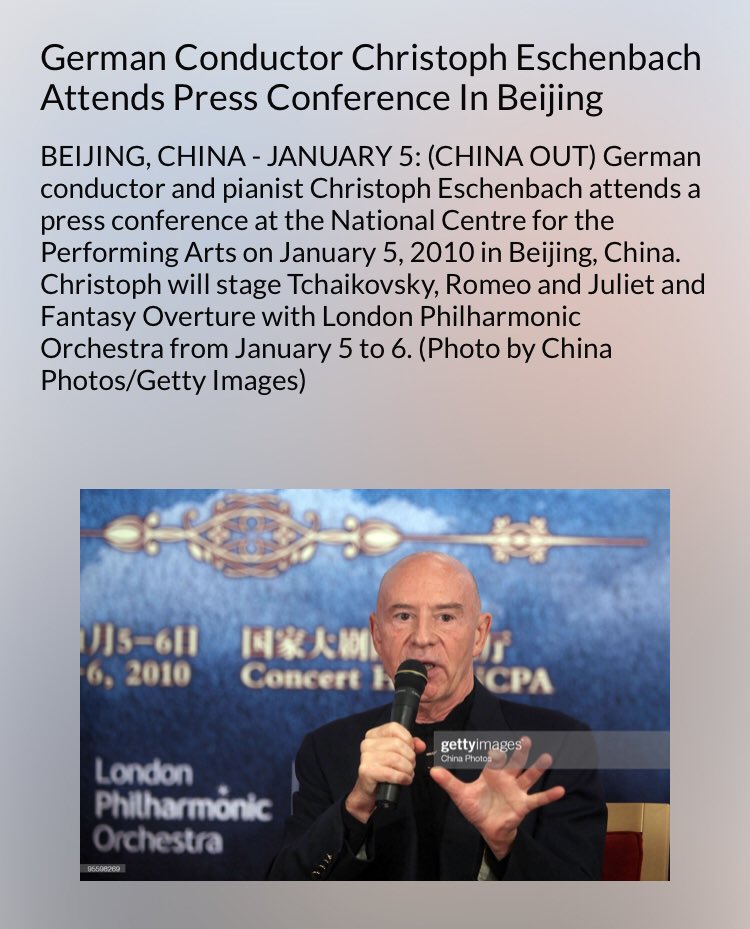 5) Christoph is a German conductor that is no stranger to the CCP. In 2019, he expressed his decades long fondness for China & his excitement to tour the country as Maestro of the German orchestra  http://www.chinadaily.com.cn/a/201905/16/WS5cdcc3d8a3104842260bbf88.html