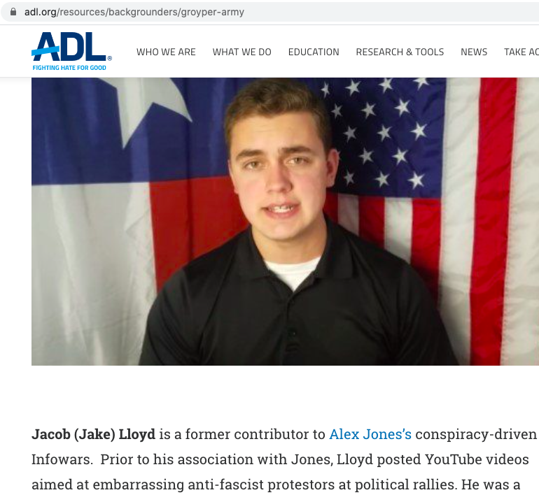 Then it's Jacob C Lloyd, another groyper war chud. [Groyper war being the ultra-conservative movement that attacks Charlie Kirk & TPUSA for accepting gay folks into their group]Jacob used to be an infowars contributor, per  https://www.dailydot.com/unclick/groyper/