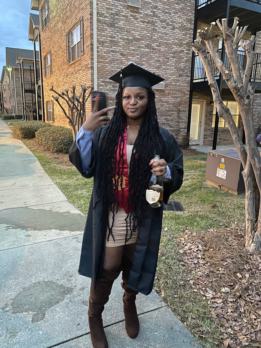 JaMyaNaShay's tweet photo. Drinking every night because We drink to my accomplishments 🍾🍾 #CSU20 #ididathingtoday #gradszn https://t.co/DWMtAKQgdm