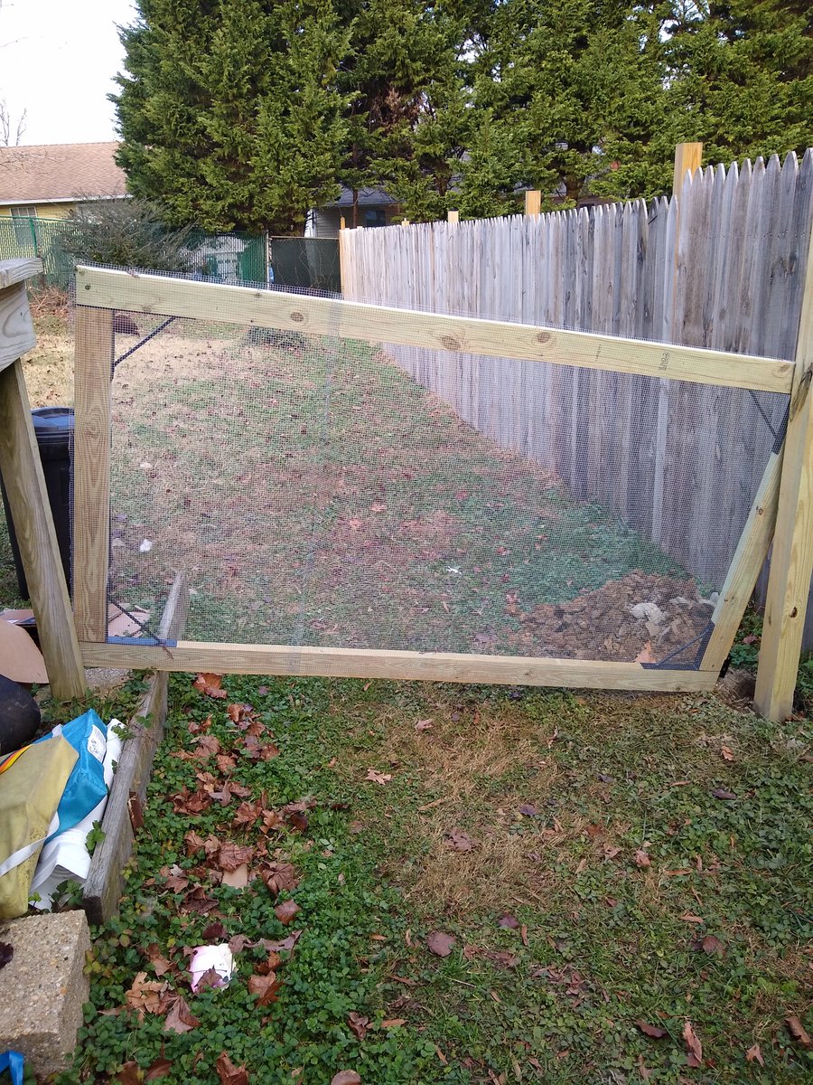 I should have tried to fit the gate before adding the fencing. I forgot to account for the addition of the cross beams to the too and bottom so the gate is too tall. I'll have to remove the fencing and then cut the vertical beams to proper height. Tomorrow. #DIYRobb