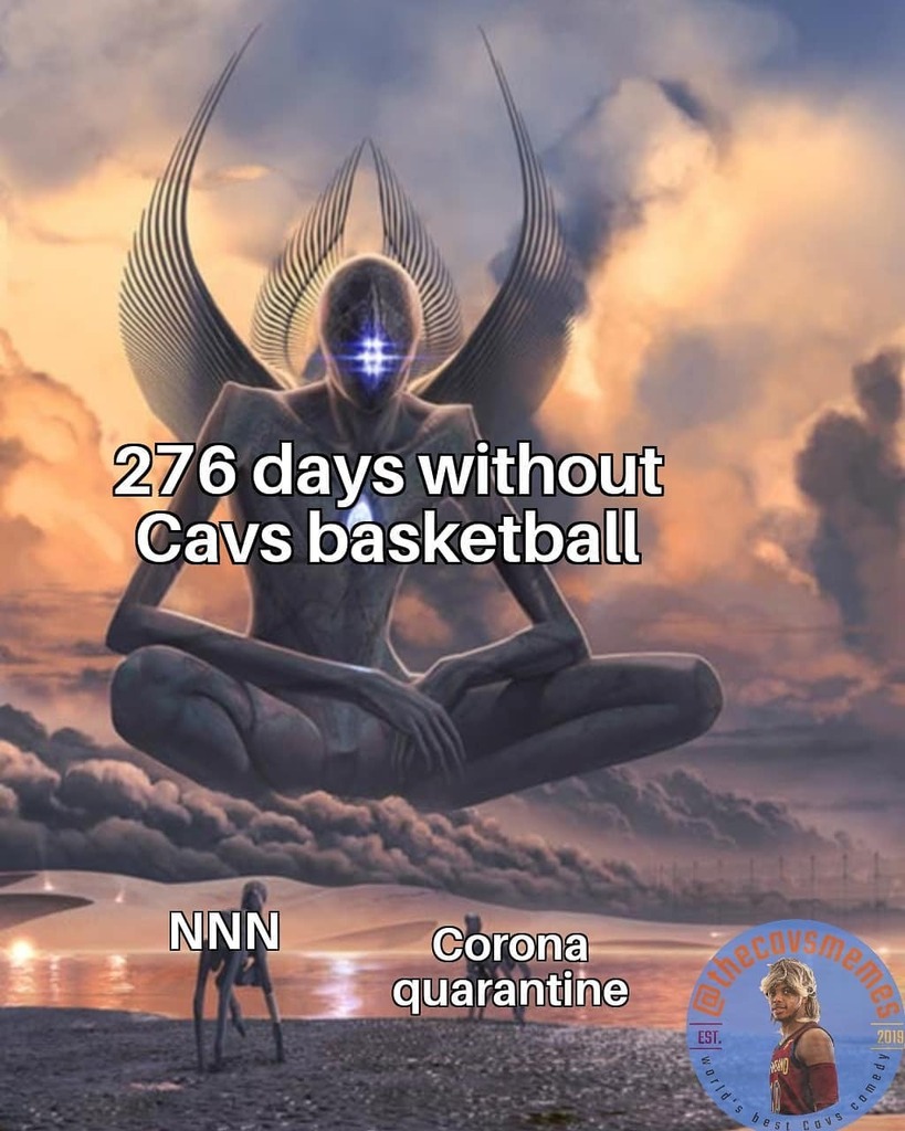 thecavsmemes's tweet photo. The wait is over. Cavs basketball is back
.
.
.
.
#clevelandcavaliers #cavs #cavaliers #cleveland #nbahiatus #theland #defendtheland #bethefight #allin216 #lebrom #sexton #garland #cavspacers #pacers #knicks #warriors #timberwolves #cavsmemes #thecavsmem… https://t.co/KheLXBJ26g https://t.co/QbUDtXrF2b