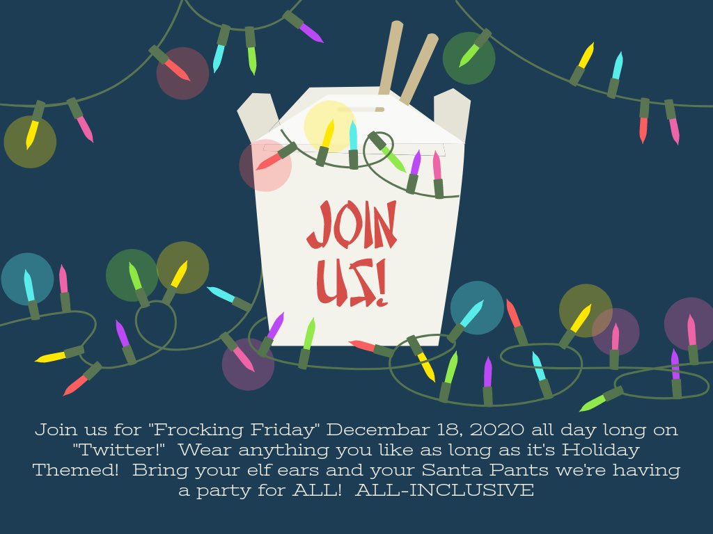 thesaltiestcow's tweet photo. #frockingfriday is back with a festive edition, be assured I'll be making an arse of myself in festive headgear and @warriormegsie & @BSBreastCancer will be looking fabulous. Come join in the fun next Friday 18th December ๐๐ https://t.co/3U8yTWrAfp