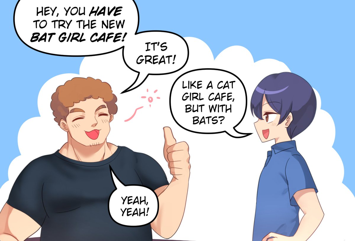 I wrote a comic about a Bat Girl Café! 