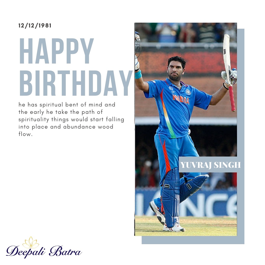 Deepali5Batra's tweet photo. Yuvraj Singh was born on December 12, 1981. His name says that his name is good for material growth but not for personal image.

#yuvrajsingh #happybirthday #numerology #yuvrajsinghfans #yuvraj #numerologyreading #cricket #vastuconsultant #indiancricket #bollywood #numerology101 https://t.co/dYBKvOOb9C