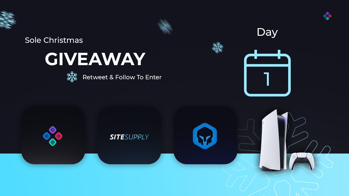 Sole AIO (@soleaio) on Twitter photo Day 1 of #SoleChristmas 🎄
Prizes:
• 1x PLAYSTATION 5
• 1x SoleAIO Renewal
• 1x SMDTrading Renewal
To Enter:
• Follow @SoleAIO, <a href="/TheSiteSupply/">SiteSupply</a> and @SMDTrading
• Retweet this Tweet! 📨
Winner picked in 24 hours! 🥳 Day 1 of #SoleChristmas 🎄
Prizes:
• 1x PLAYSTATION 5
• 1x SoleAIO Renewal
• 1x SMDTrading Renewal
To Enter:
• Follow @SoleAIO, <a href="/TheSiteSupply/">SiteSupply</a> and @SMDTrading
• Retweet this Tweet! 📨
Winner picked in 24 hours! 🥳